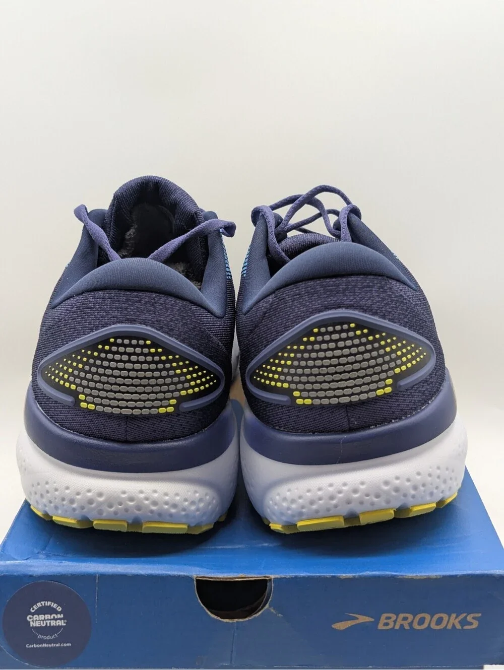 Brooks Ghost 16 Mens Size 14 D Navy Blue Yellow Running Shoes 1104181D438 New